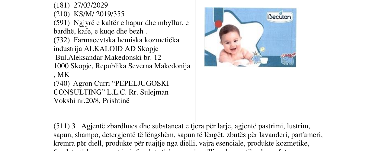Zëri i markës Becutan në buletin