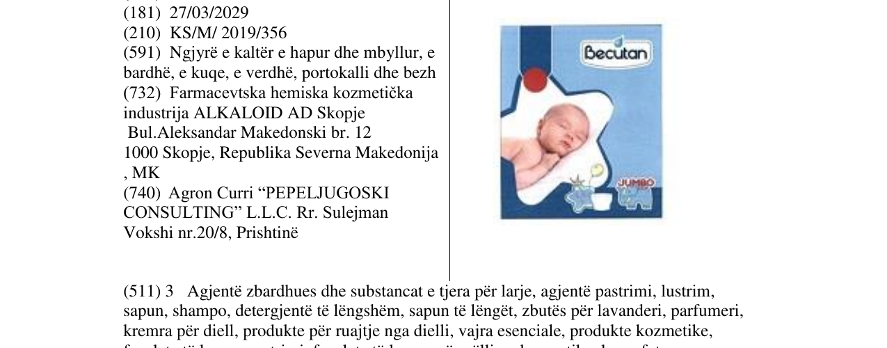 Zëri i markës Becutan në buletin