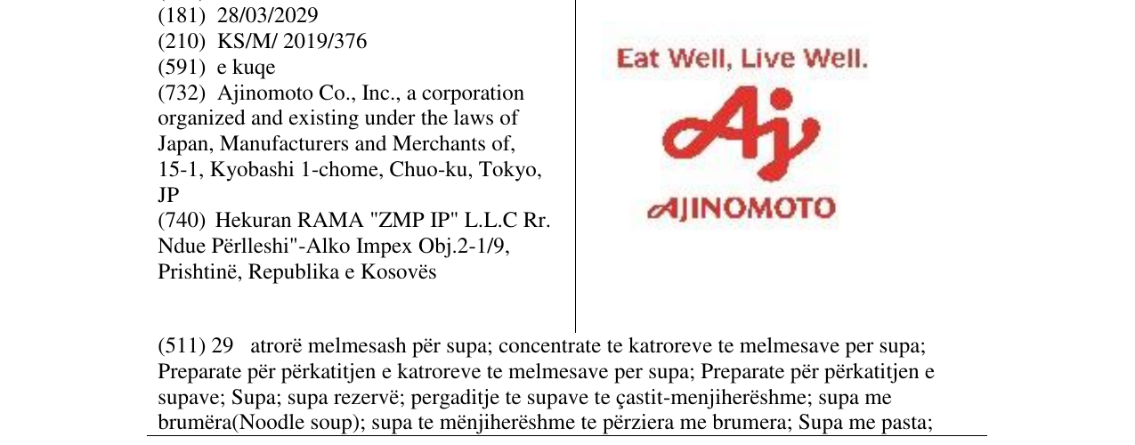 Zëri i markës Eat Well, Live Well Aj AJINOMOTO në buletin