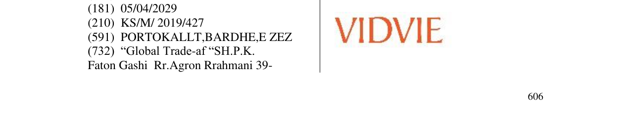 Zëri i markës VIDVIE në buletin