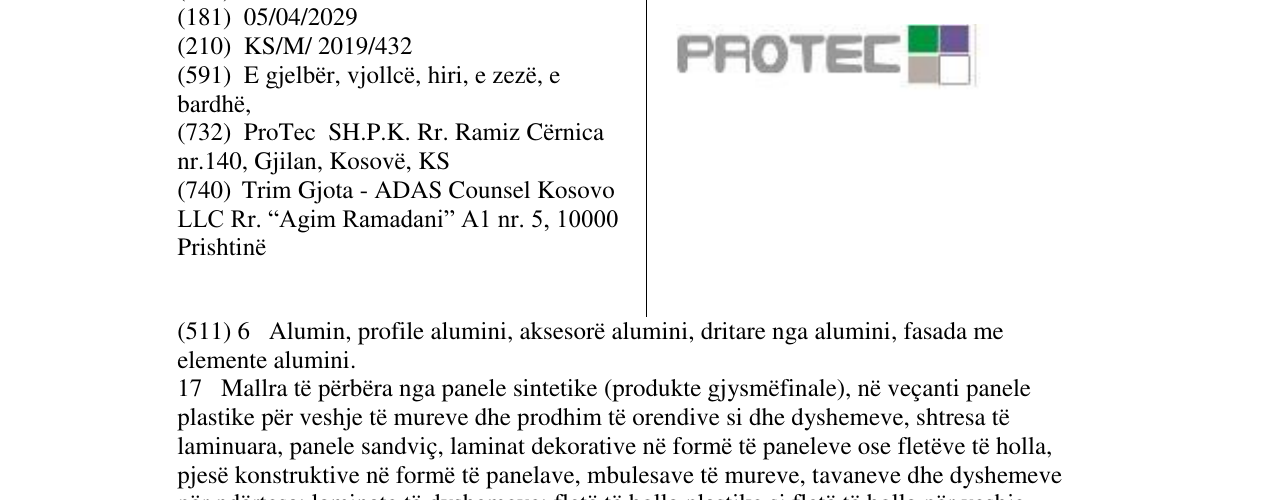 Zëri i markës PROTEC në buletin