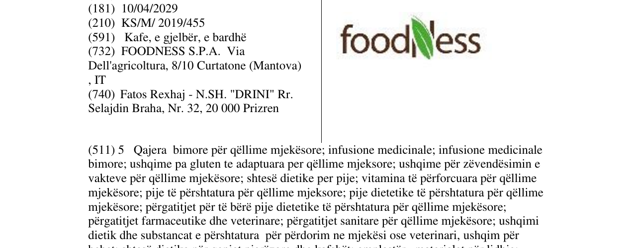 Zëri i markës foodness në buletin
