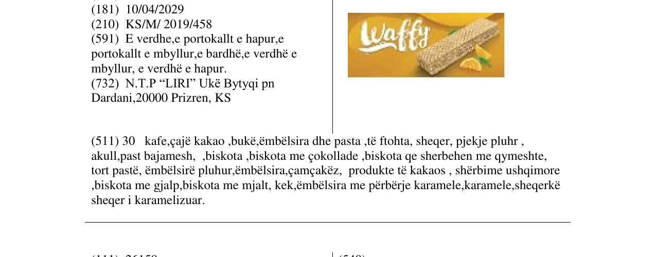 Zëri i markës Waffy në buletin