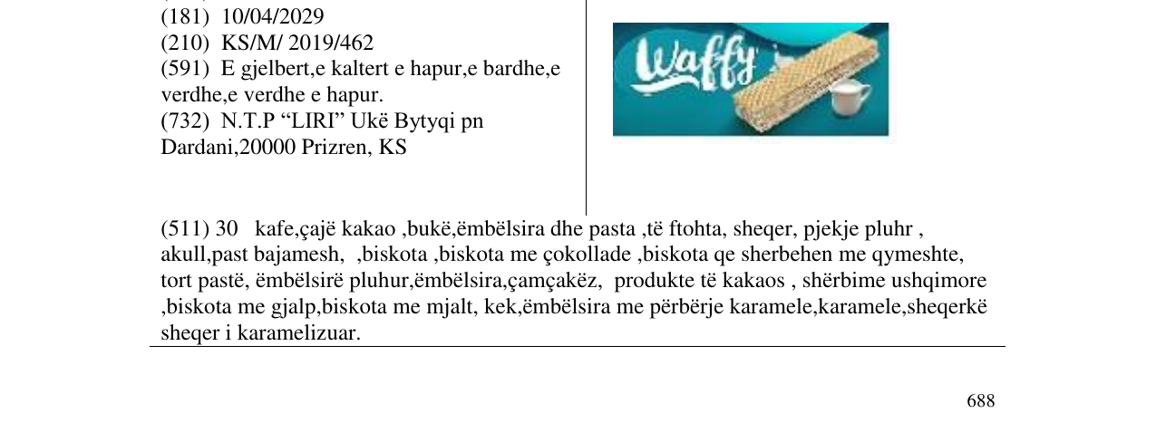 Zëri i markës Waffy në buletin