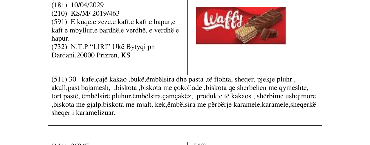 Zëri i markës Waffy në buletin