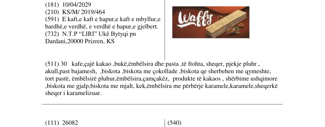 Zëri i markës Waffy në buletin