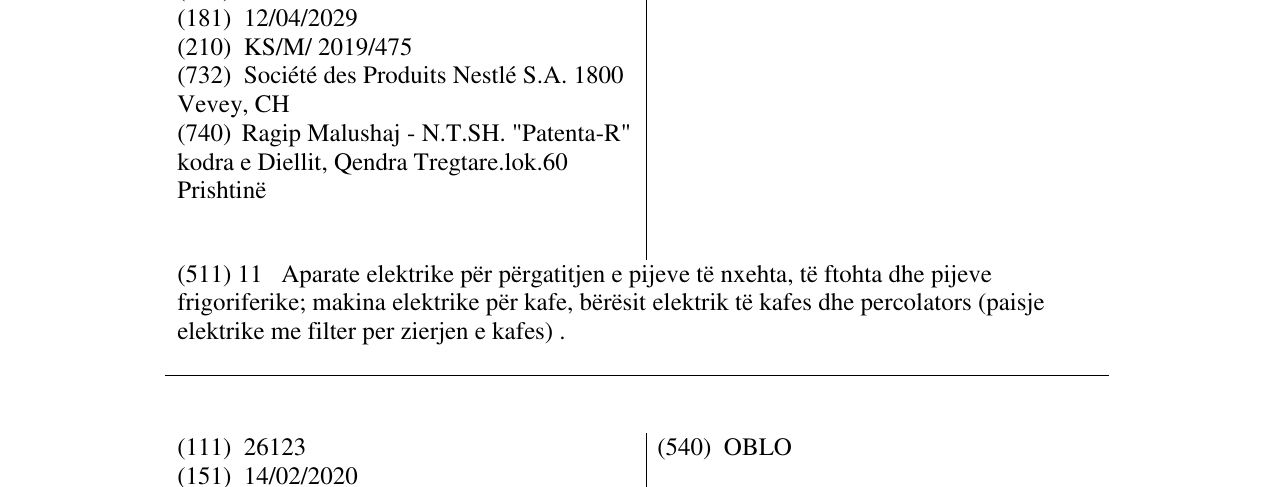 Zëri i markës MOVENZA në buletin