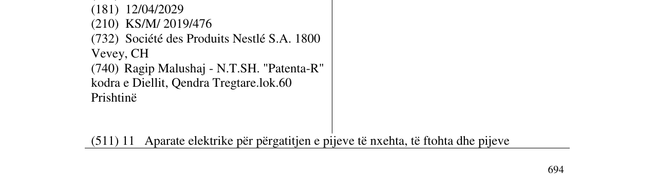 Zëri i markës OBLO në buletin