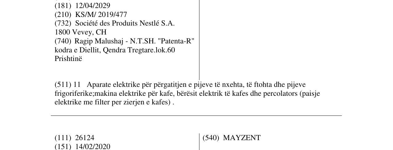 Zëri i markës STELIA në buletin