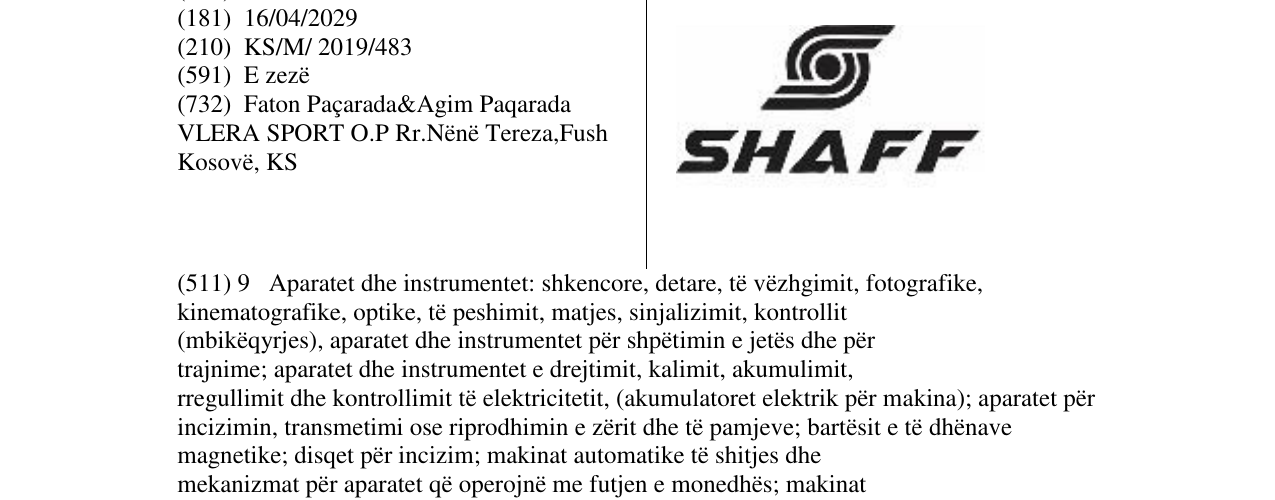 Zëri i markës SHAFF në buletin