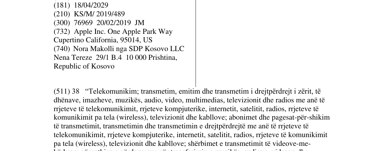 Zëri i markës APPLE TV në buletin