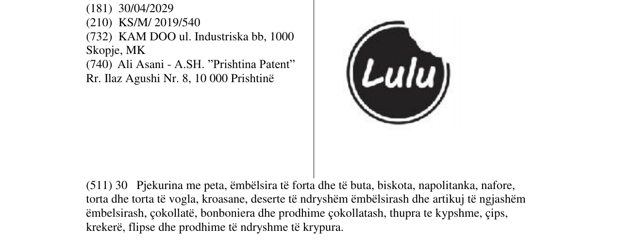 Zëri i markës Lulu në buletin