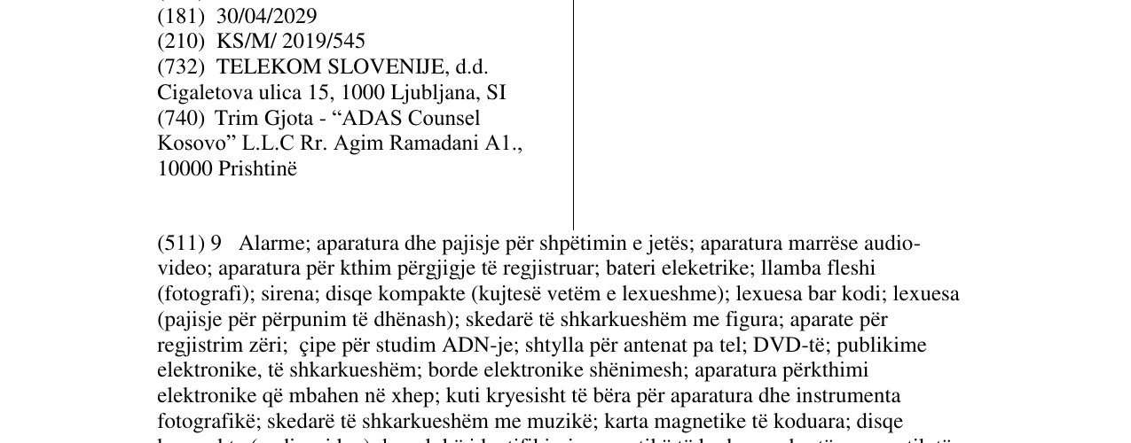 Zëri i markës VALÚ në buletin