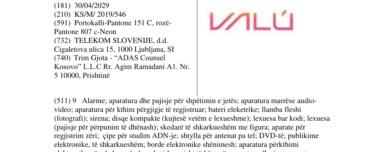 Zëri i markës VALU në buletin