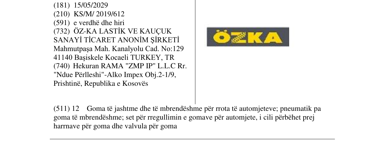 Zëri i markës OZKA në buletin