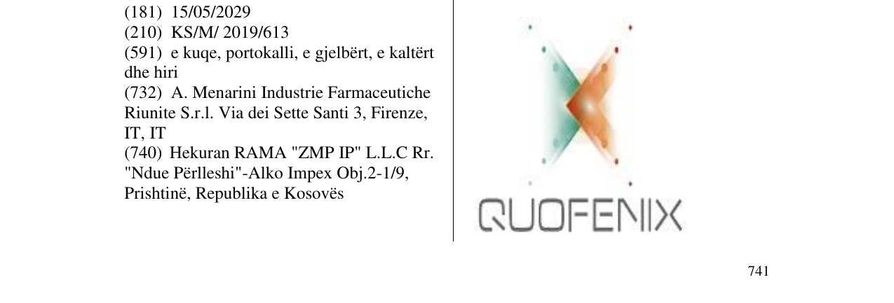Zëri i markës QUOFENIX në buletin