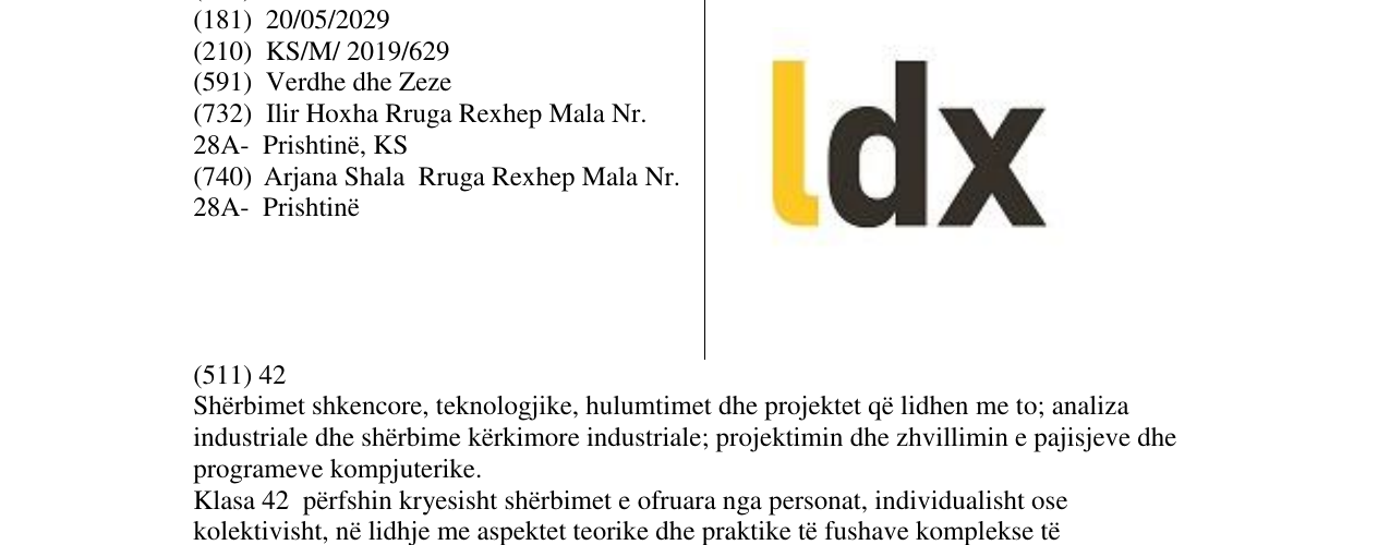Zëri i markës Ldx në buletin
