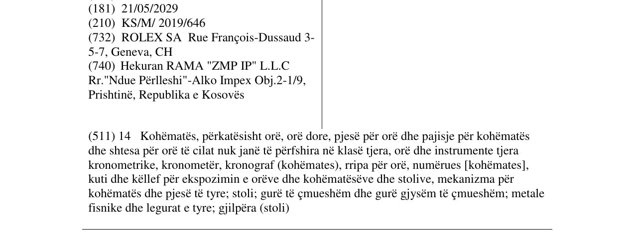 Zëri i markës TURN-O-GRAPH në buletin