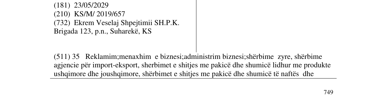 Zëri i markës Shpejtimi në buletin