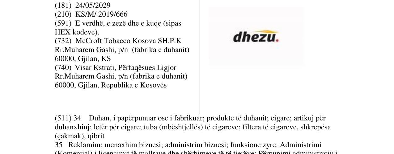 Zëri i markës dhezu. në buletin