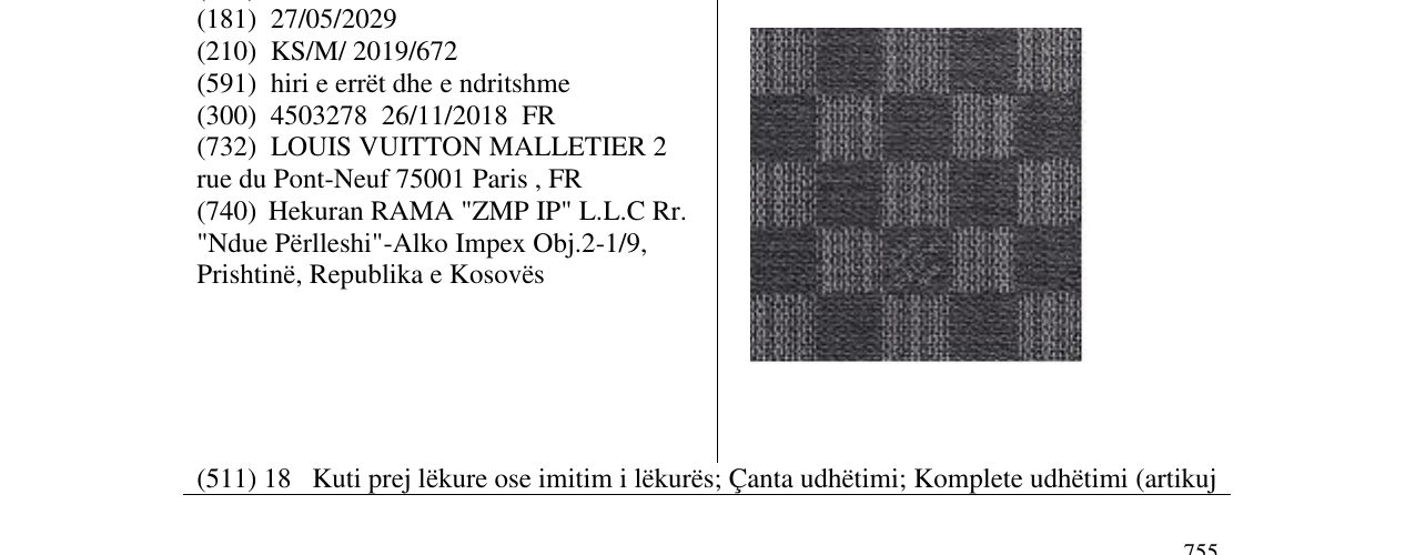 Zëri i markës LOUIS VUITTON në buletin