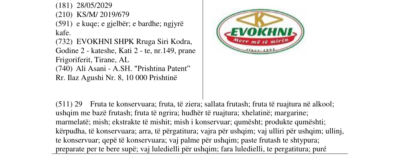 Zëri i markës EVOKHNI në buletin