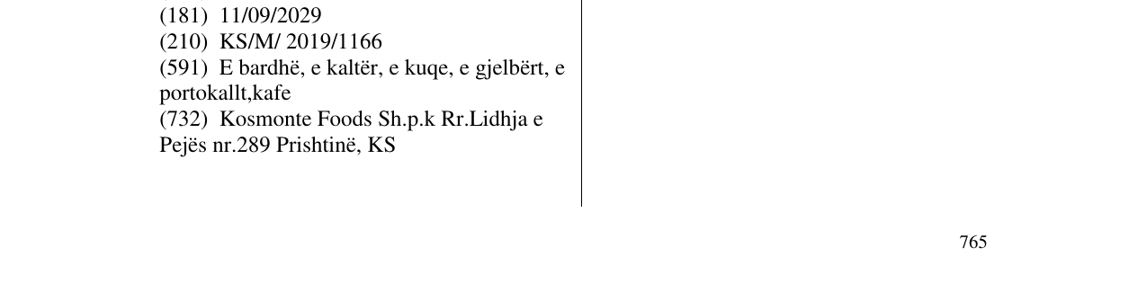 Zëri i markës RITA në buletin