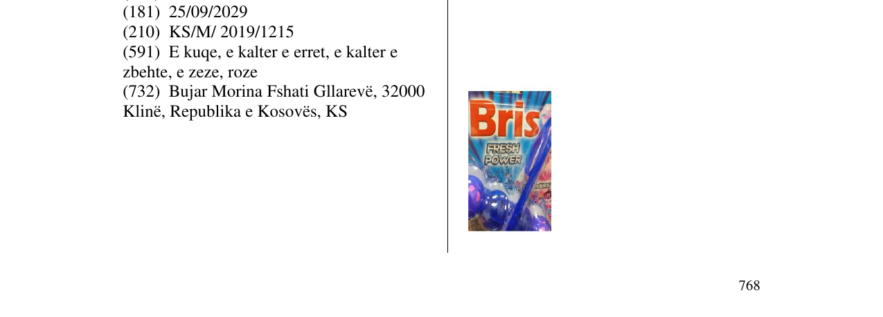 Zëri i markës Bris në buletin
