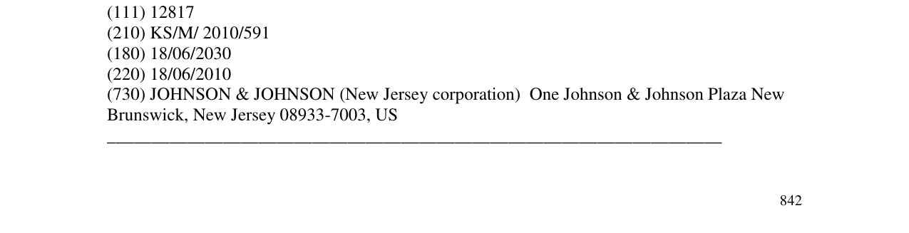 The entry of the trademark SYLVANT in the bulletin