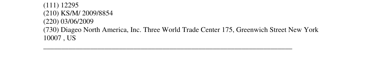 The entry of the trademark CROWN ROYAL in the bulletin