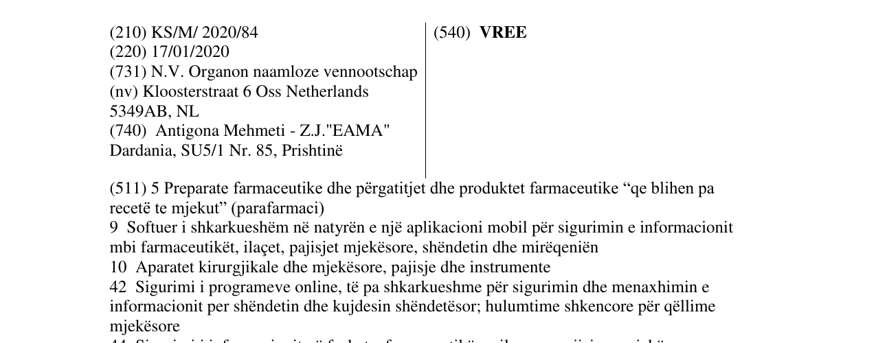 Zëri i markës VREE në buletin