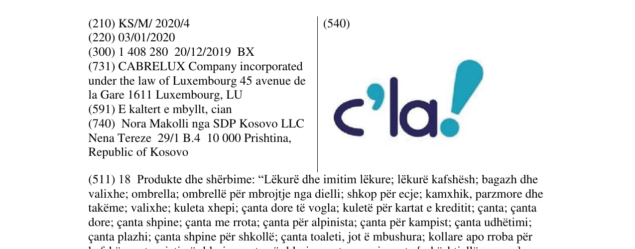 Zëri i markës C LA në buletin
