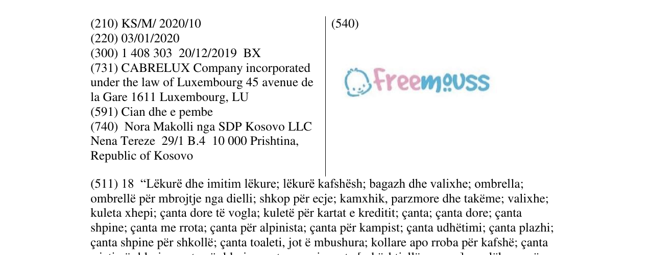 Zëri i markës Free mouss në buletin