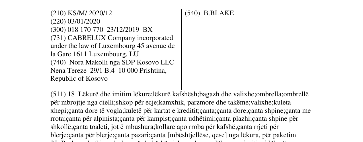 Zëri i markës B.BLAKE në buletin