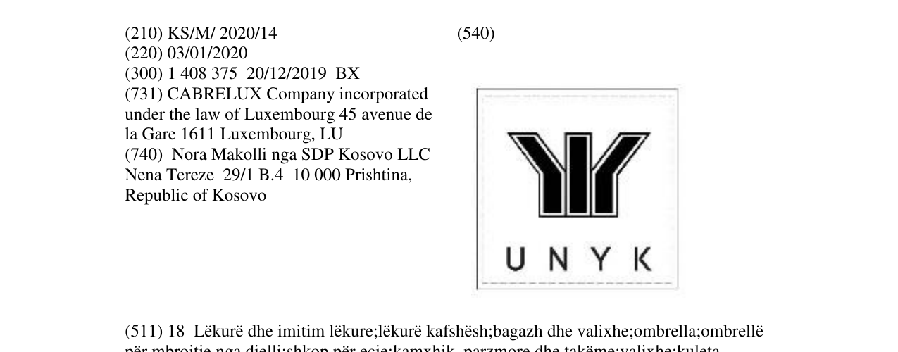 Zëri i markës YNYK në buletin