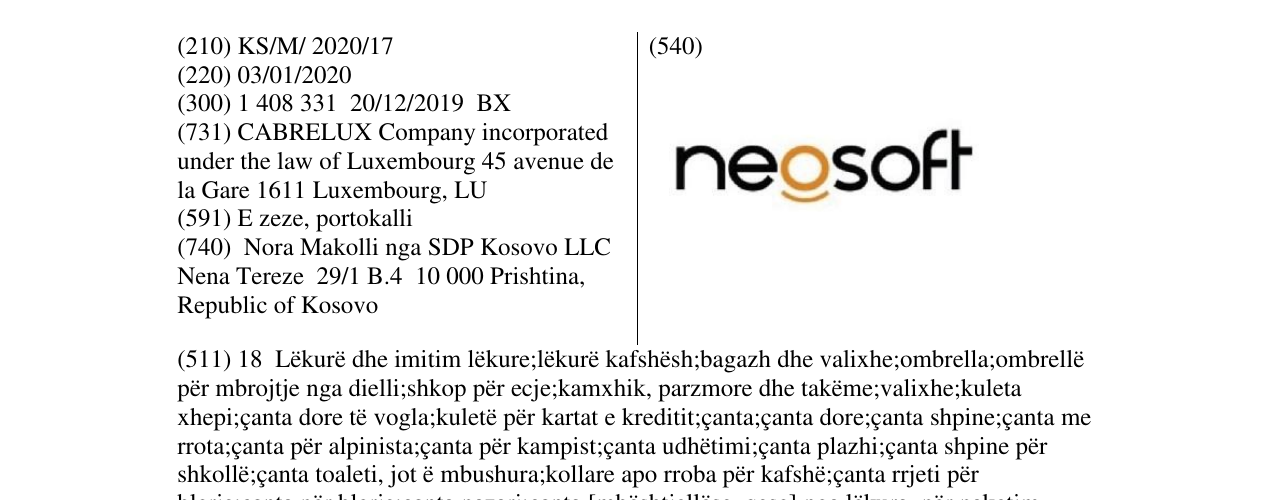 Zëri i markës neosoft në buletin