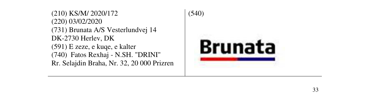 Zëri i markës Brunata në buletin