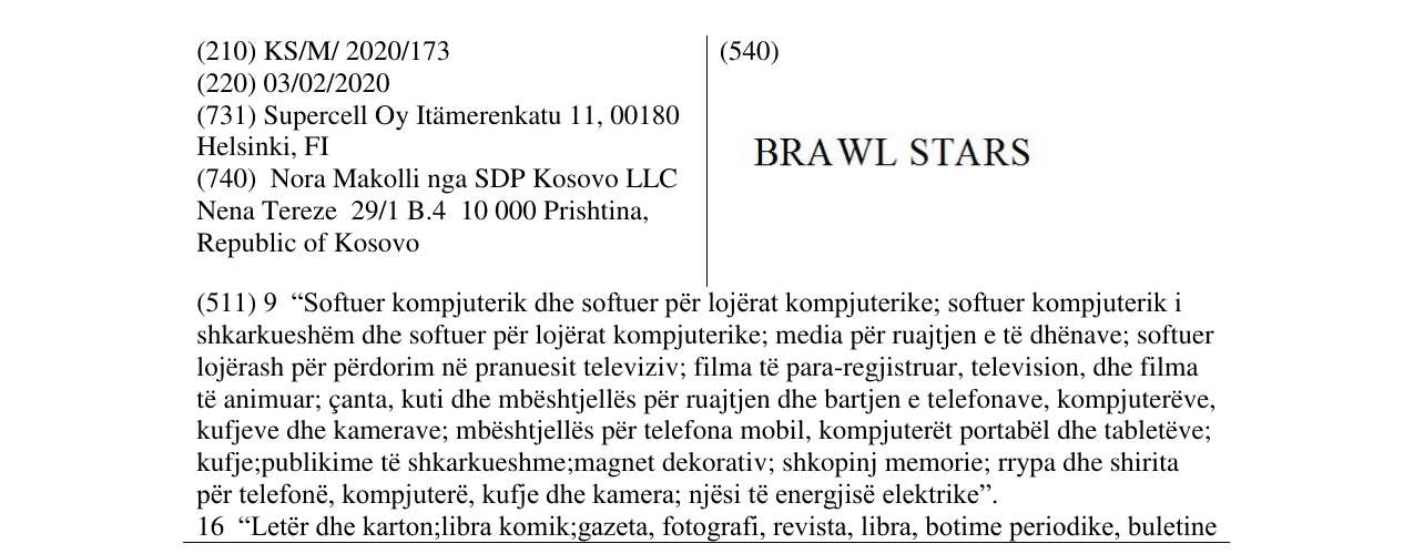 Zëri i markës BRAWL STARS në buletin
