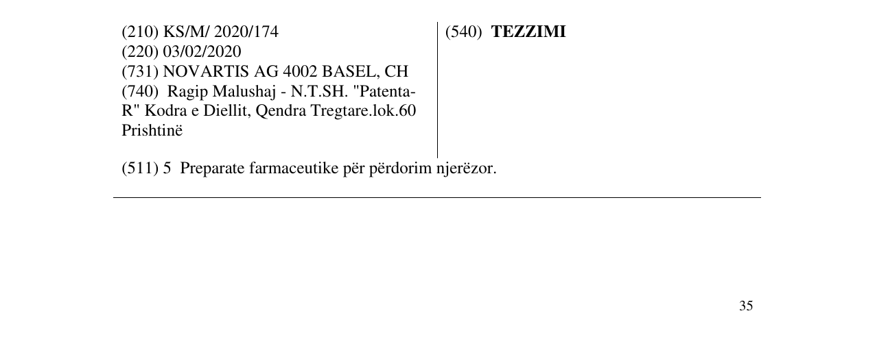 Zëri i markës TEZZIMI në buletin