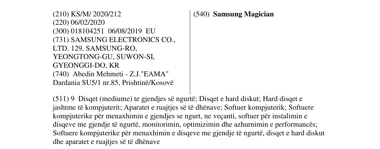 Zëri i markës Samsung Magician në buletin
