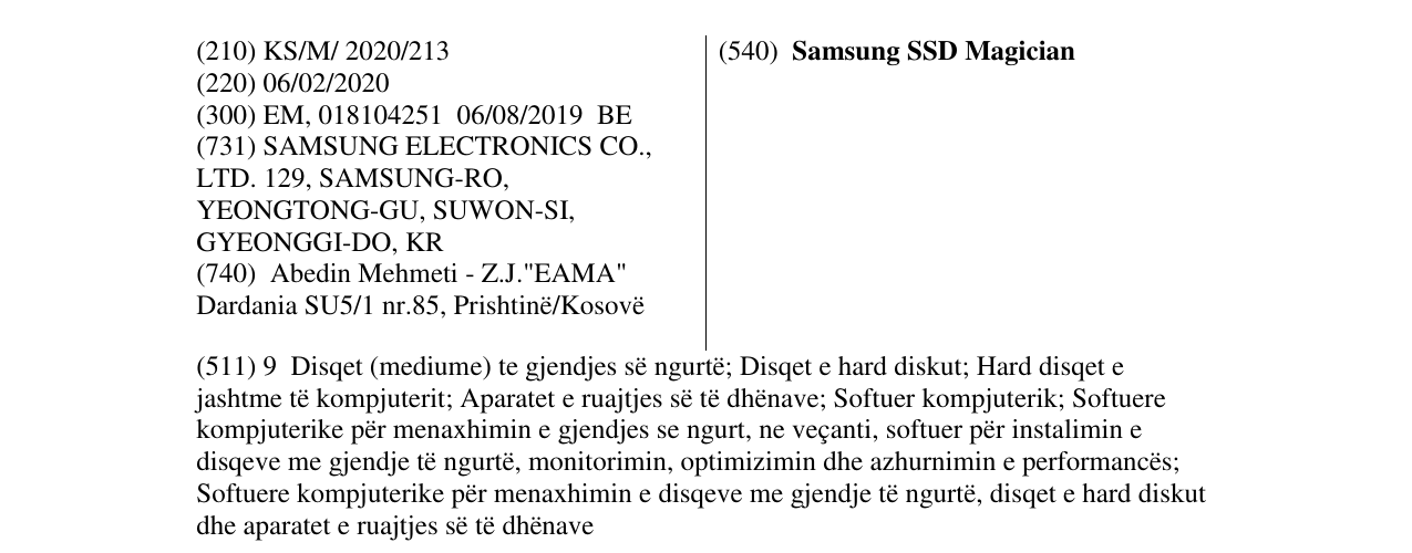 Zëri i markës Samsung SSD Magician në buletin