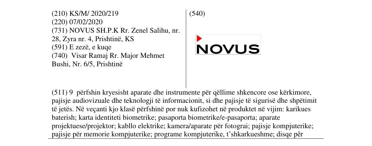 Zëri i markës NOVUS në buletin