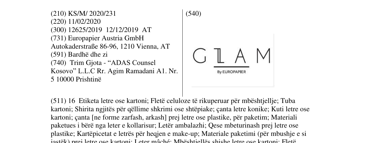 Zëri i markës GLAM në buletin