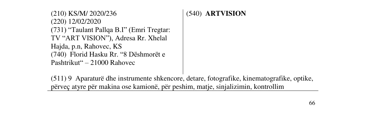 Zëri i markës ARTVISION në buletin