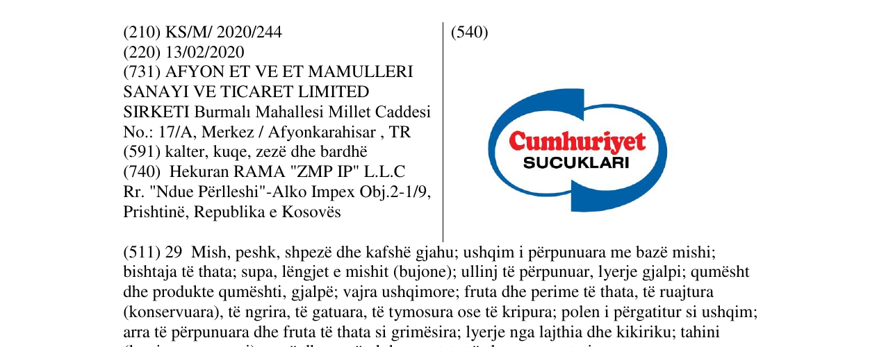 Zëri i markës Cumhuriyet në buletin