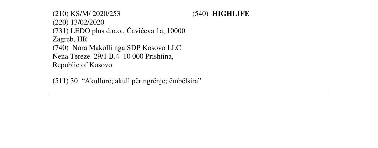 Zëri i markës HIGHLIFE në buletin