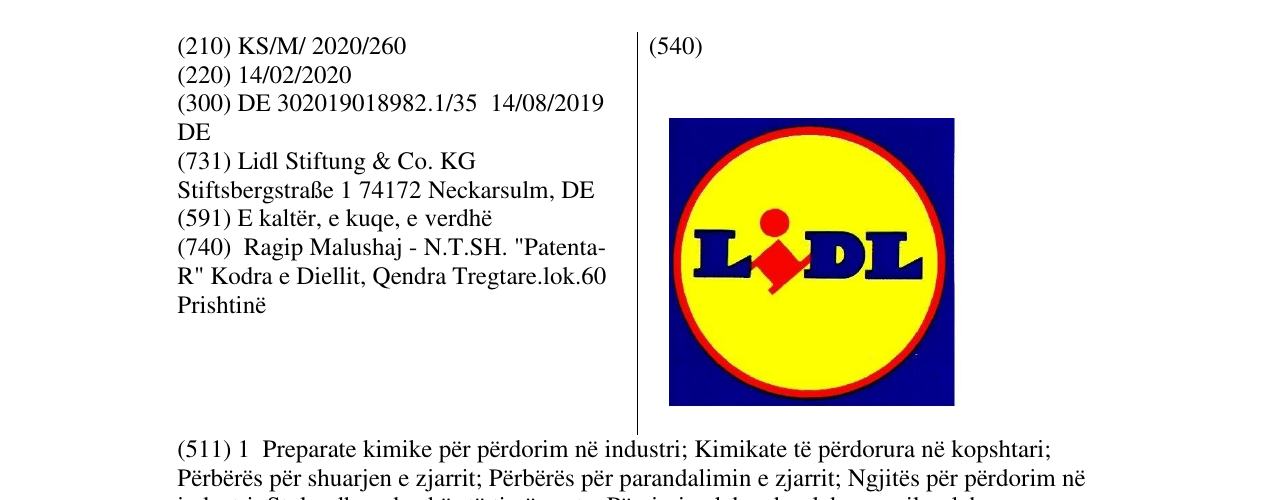 Zëri i markës LIDL në buletin