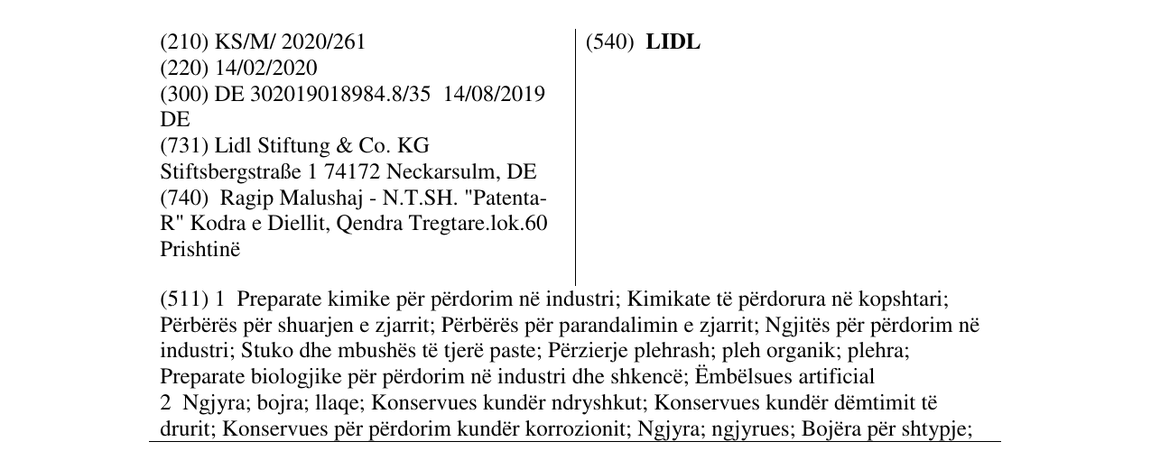 Zëri i markës LIDL në buletin
