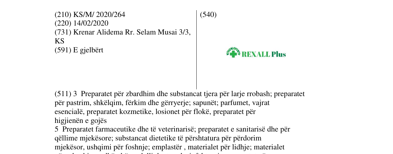 Zëri i markës REXALL Plus në buletin
