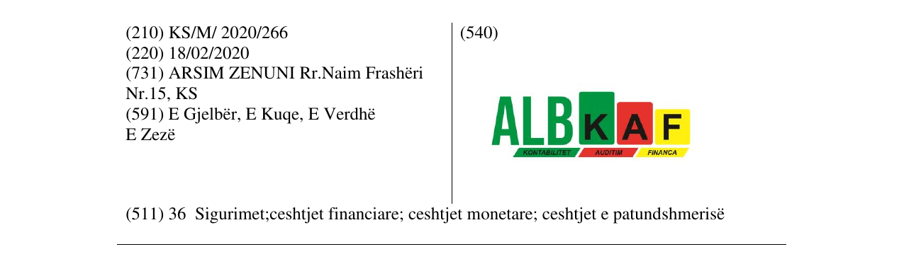 Zëri i markës ALBKAF në buletin